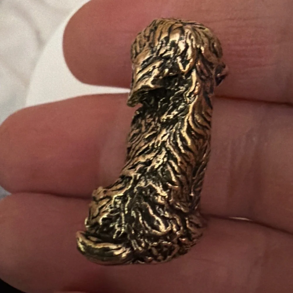 Brass Spaniel Dog‎ Figurine Unisex Bronze Excellent Miniature Terrier Statue New